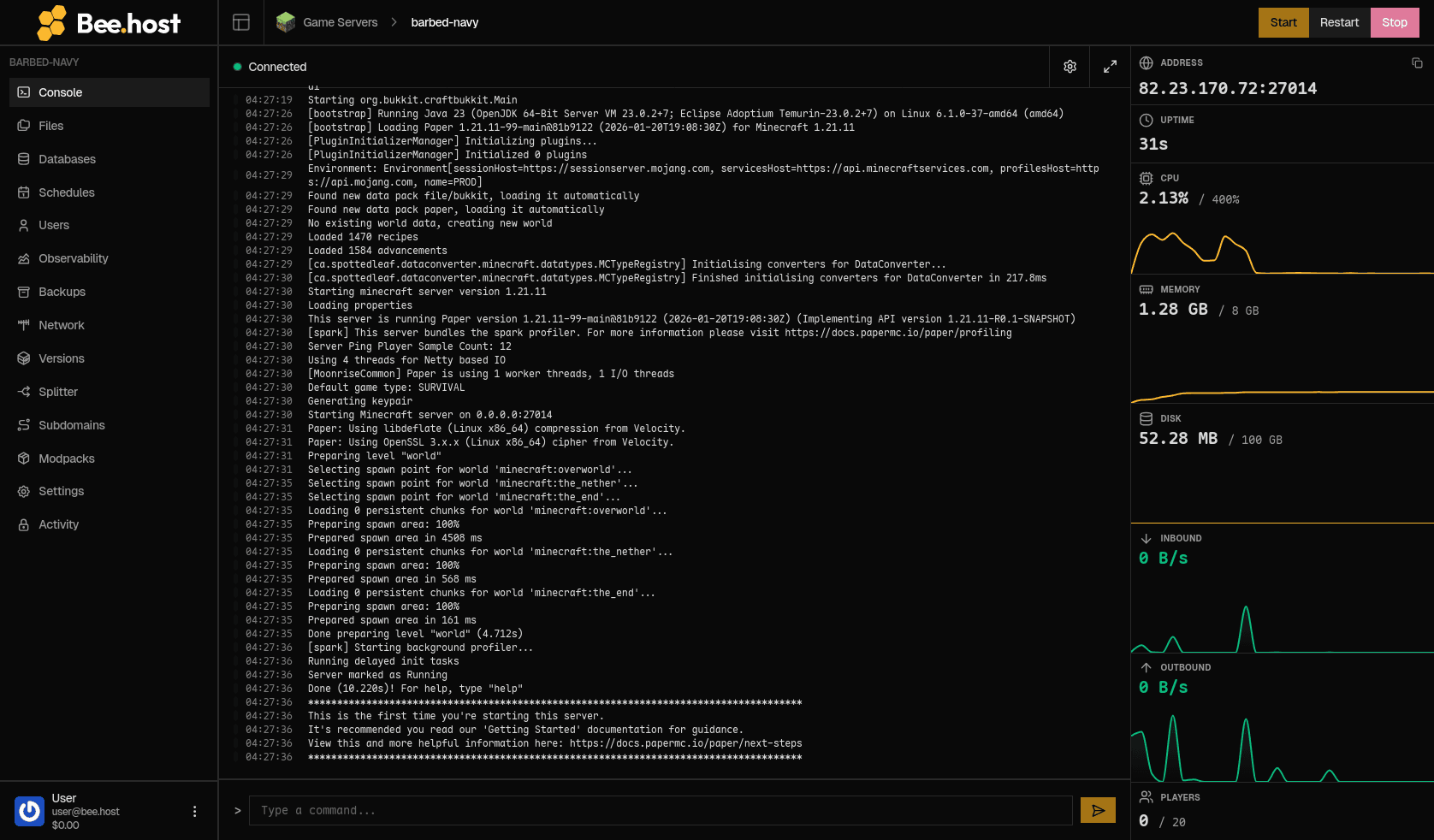 Server Console